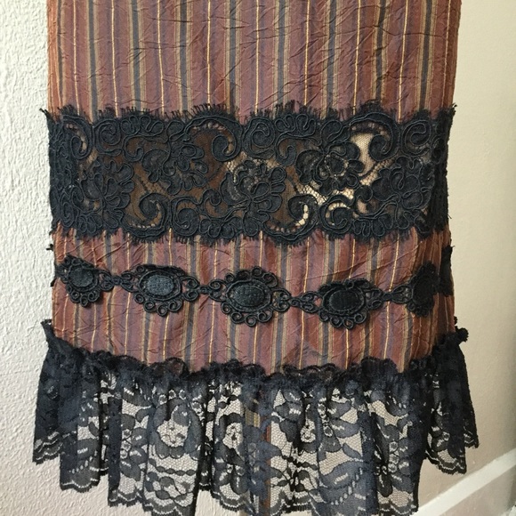 Nanette Lepore Striped Lace Detail Skirt 6 - Picture 4 of 7